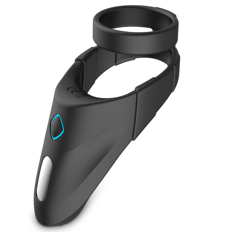 BDStyle 10 Functions Vibrating Dual Penis Ring with Taint Teaser Vibrating Cock Rings