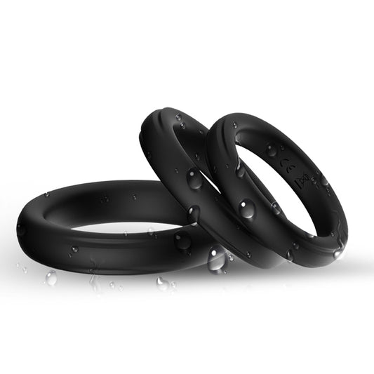 BDStyle Triple Male Silicone Cock Ring Set - Cock Ring Sets