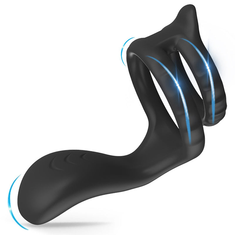 BDStyle 10 Functions Mens Vibrating Dual Cock Ring Vibrating Cock Rings