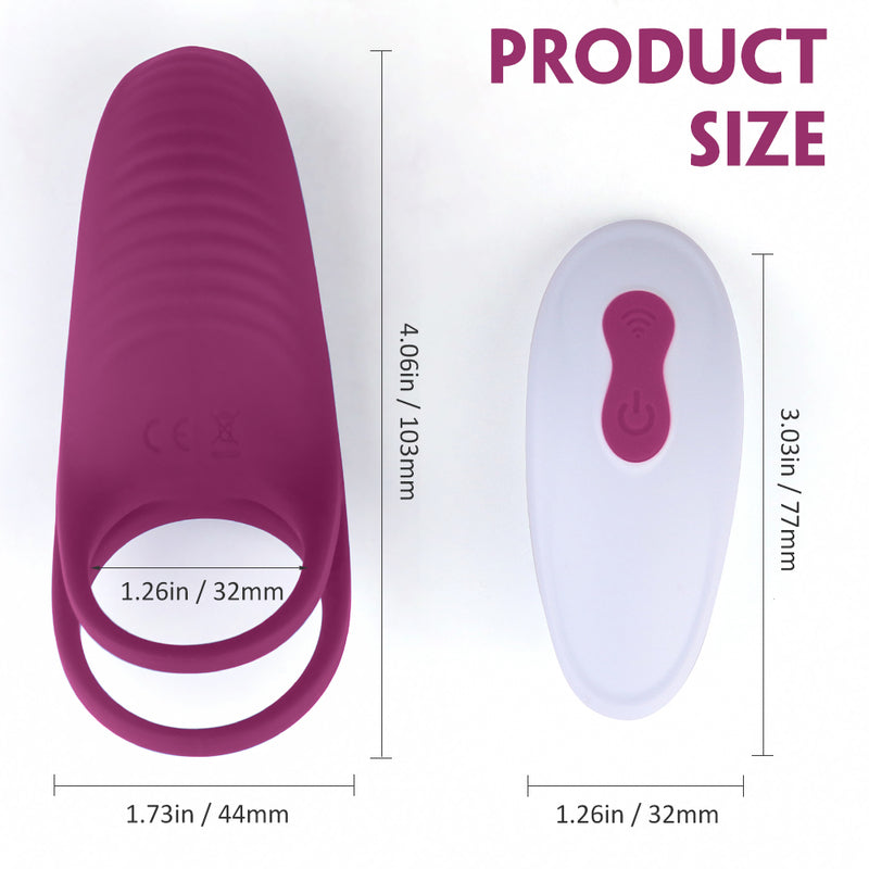 S-Hande Trap 9 Functions Rechargeable Cock Ring Claret Vibrating Cock Rings