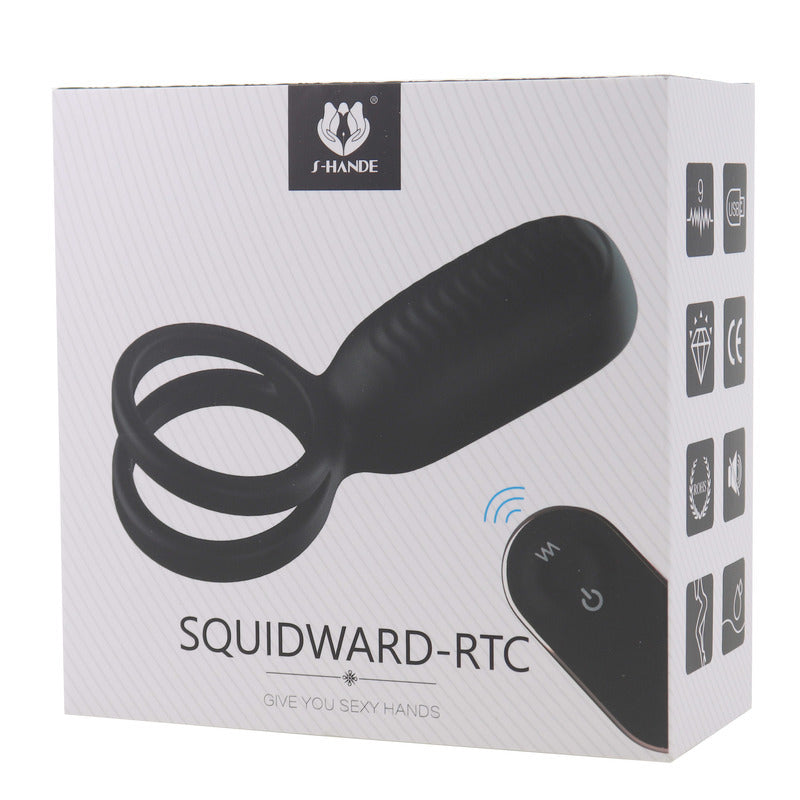 S-Hande Squidward 9 Frequency Vibration Cock Ring Black Vibrating Cock Rings