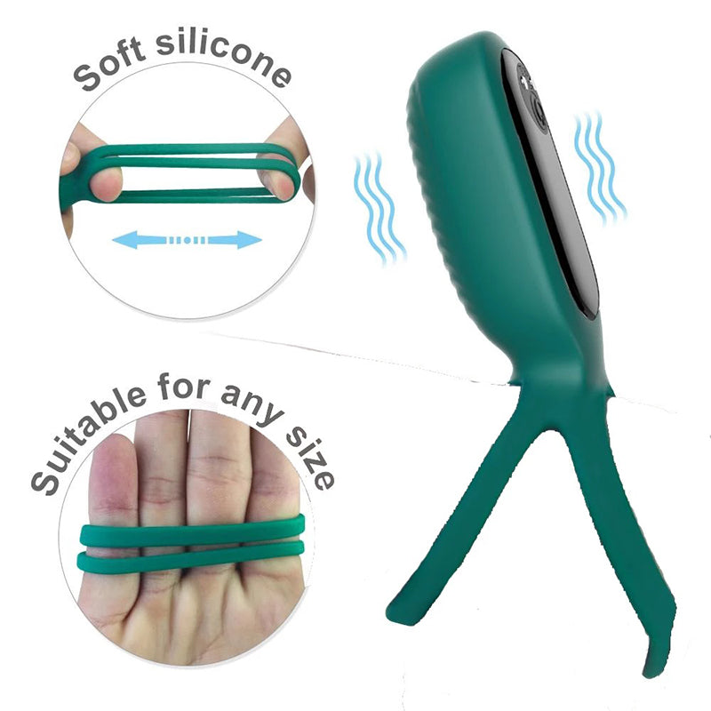 S-Hande Squidward 9 Functions Vibrating Cock Ring Green Vibrating Cock Rings