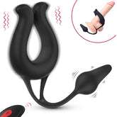 S-Hande Nicole Vibrating Cock Ring With Anal Plug Vibrating Cock Rings