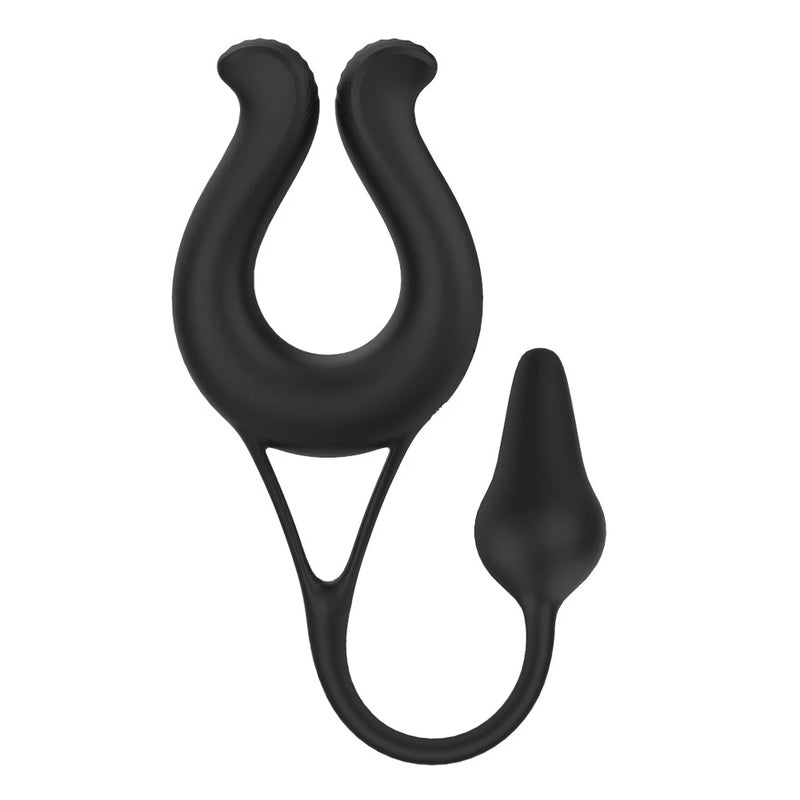 S-Hande Nicole Vibrating Cock Ring With Anal Plug Vibrating Cock Rings