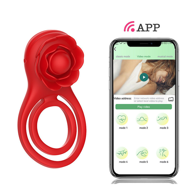 BDStyle Rose Shackle Plus App Remote Control Vibrating Penis Ring Vibrating Cock Rings