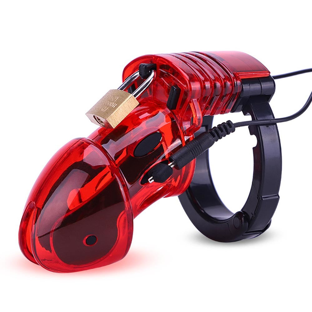 BDStyle Electro-Stimulation Cock Cuff - Customizable Comfort and Control Red Male Chastity