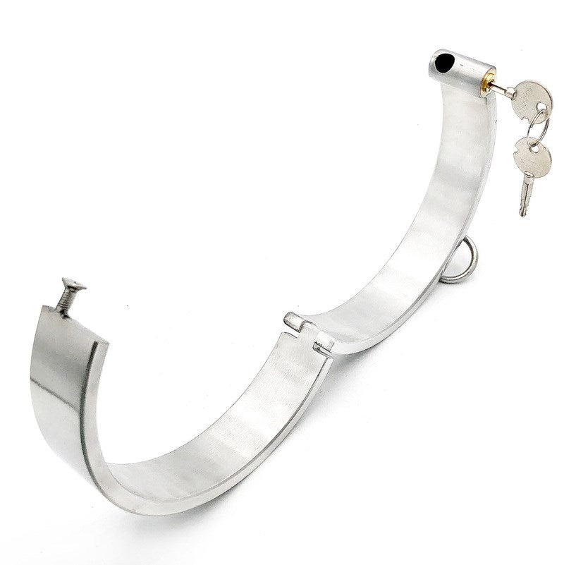Cross Lock Neck Collar Male Steel Sex Toys