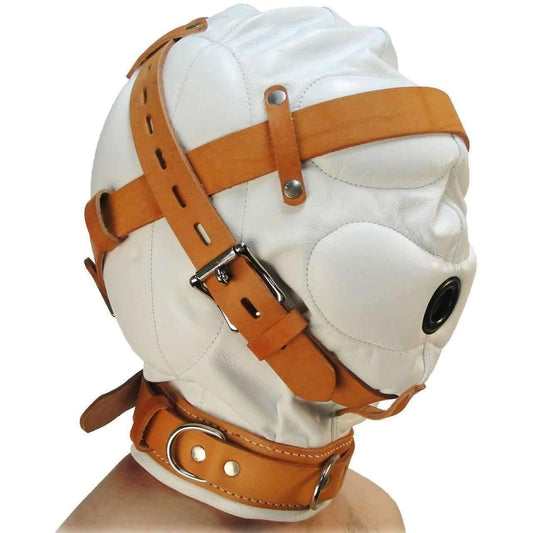 BDStyle Medical Fetish Padded Locking Hospital Restraint Hood - Bondage Hoods