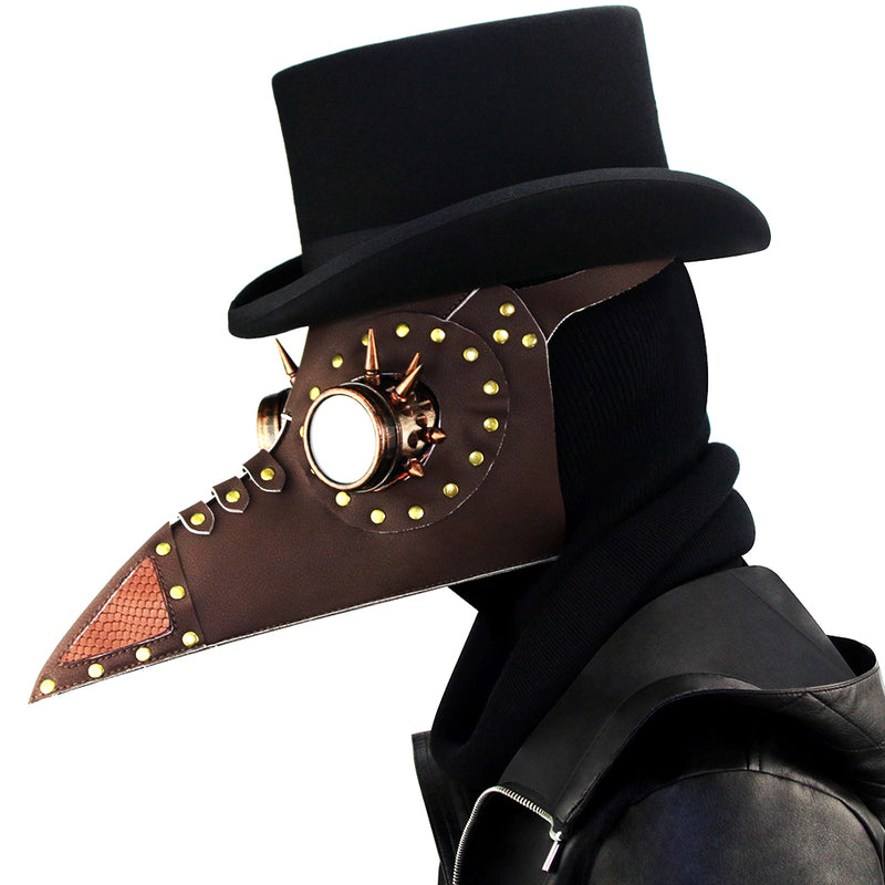 BDStyle Brown PU Leather Rivet Spike Long Bird Beak Default Title Masks And Blindfolds