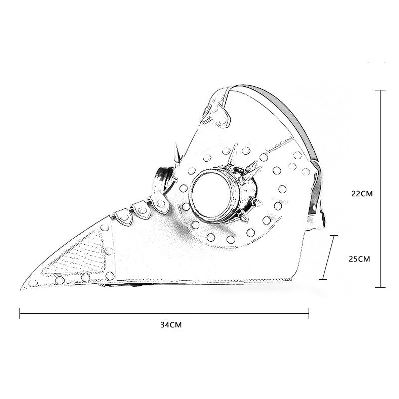 BDStyle Brown PU Leather Rivet Spike Long Bird Beak Masks And Blindfolds