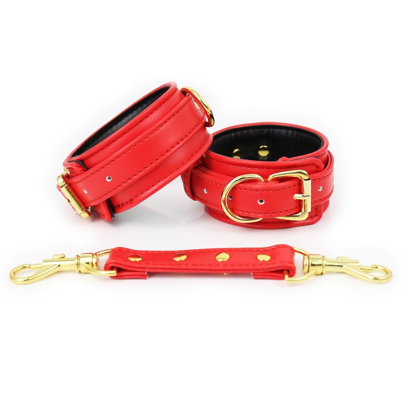 Pin Lock Heavy Cuffs - Wrist Or Ankle Restraints Red Wrist Cuffs and Restraints