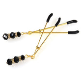 Nipple Clamp With Crystals Gold Luxury Sex Toys