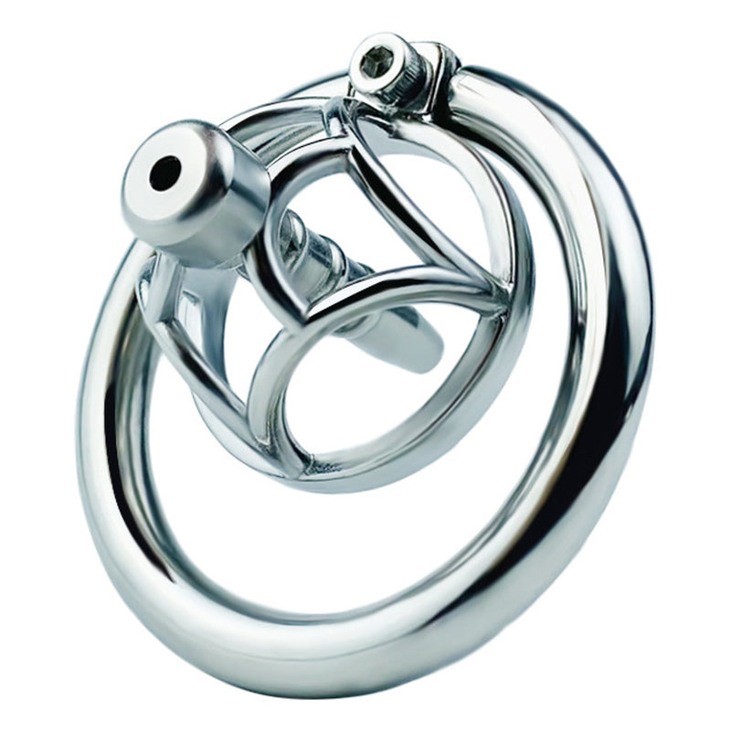 BDStyle Hex Screw Mens Cock Cage With Urethral Catheter Male Chastity