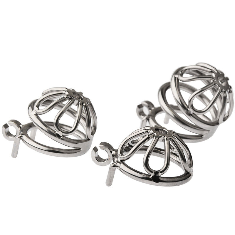 BDStyle Petal Metal Male Chastity Cage With Medium Bent Ring Male Chastity