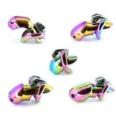 BDStyle Rainbow Male Metal Chastity Cage HTV3 Small Male Chastity