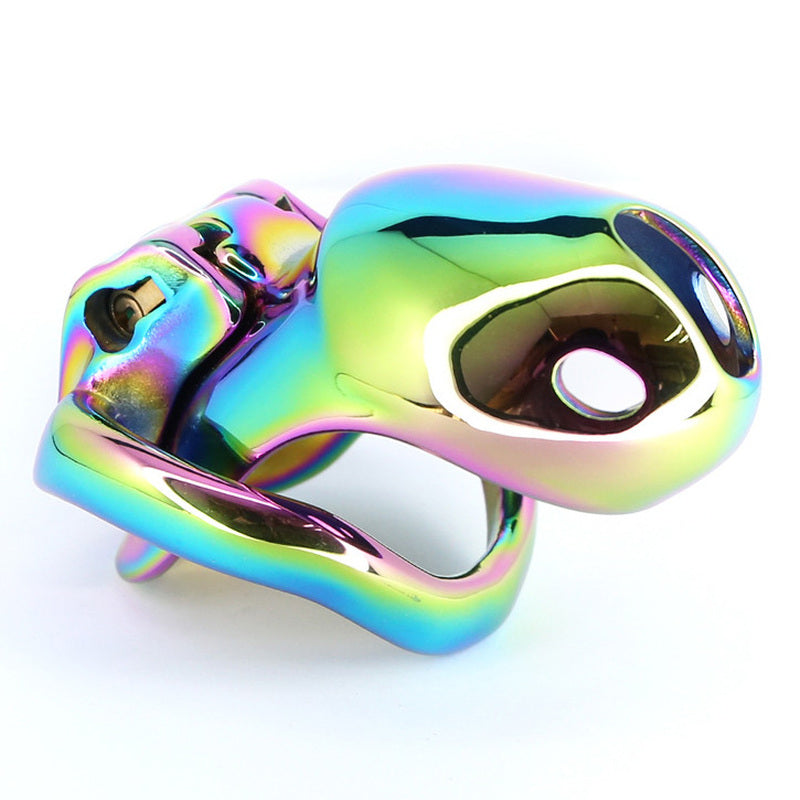 BDStyle Rainbow Male Metal Chastity Cage HTV3 Small Male Chastity