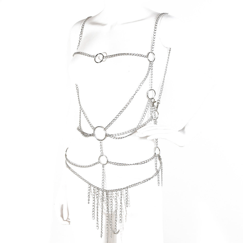 BDStyle Metal Chain Waterfall Style Top and Bottom Set Her Fetish