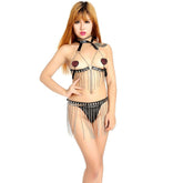 BDStyle Leather Chain Bra & G-String Bondage Clubwear Default Title Her Fetish