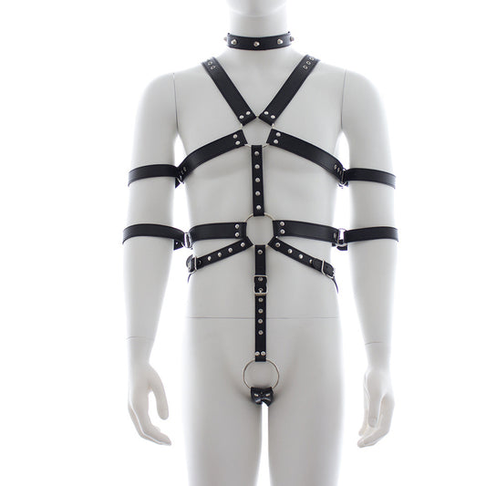 BDStyle Fetish Full Body Harness With Double Cuffs OS His Fetish