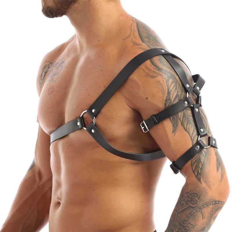 BDStyle One Shoulder Strap Body Chest Half Harness Belt Cuffs And Restraints