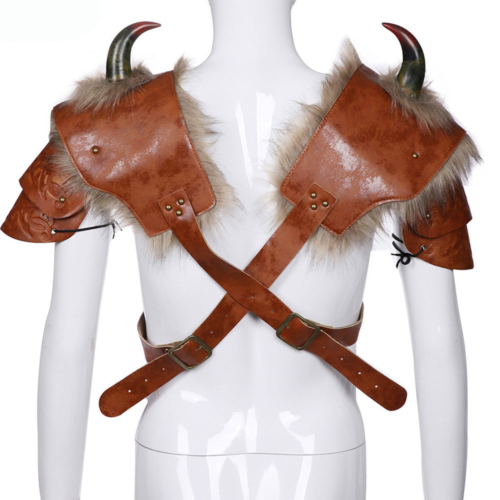 BDStyle Mens Horned Shoulder Armor Fetish Wear Cuffs And Restraints