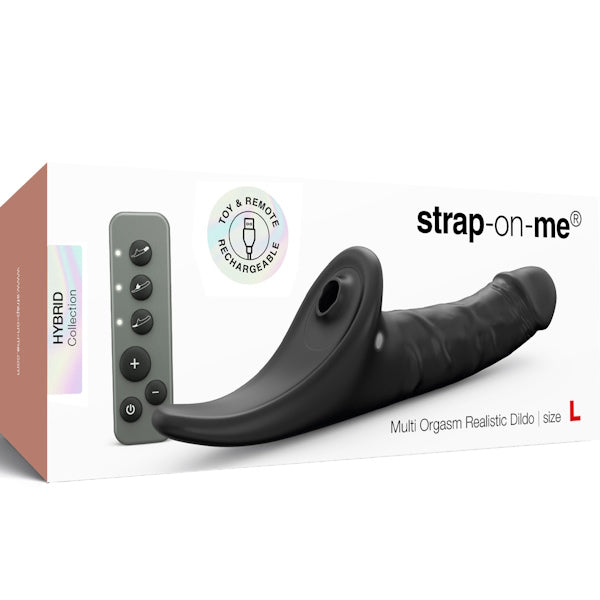 STRAP-ON-ME Multi Orgasm Realistic Strap On Dildo Black - Strap On Sextoys