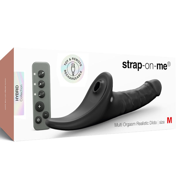 STRAP-ON-ME Multi Orgasm Realistic Strap On Dildo Black - Strap On Sextoys