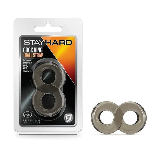 Blush Novelties Stay Hard Cock Ring and Ball Strap - Upgraded Intimacy