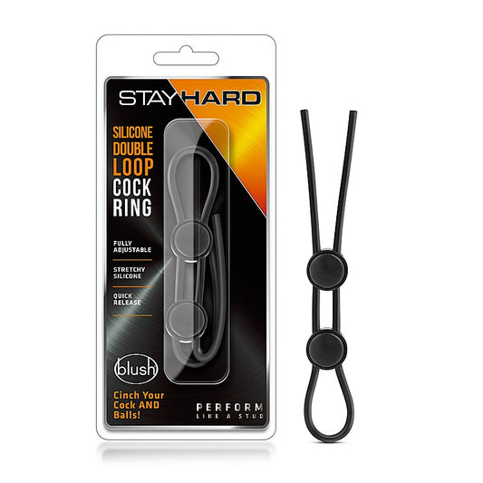 Stay Hard Adjustable Silicone Cock Ring by Blush Novelties - Stretchy Cock Rings