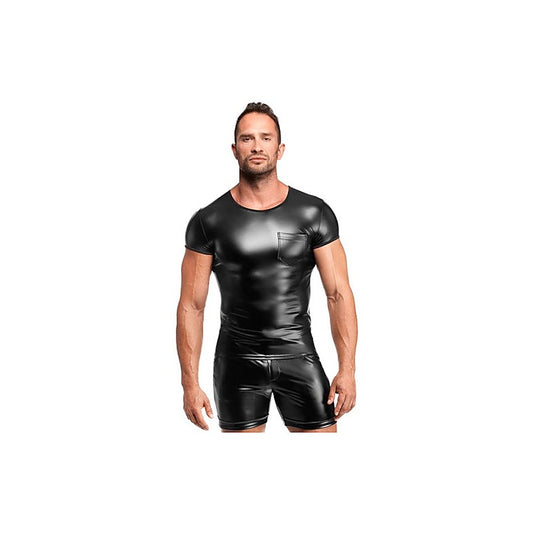 Noir Handmade Elastic Powerwetlook Vexen Tee Black - Mens Briefs And Boxers