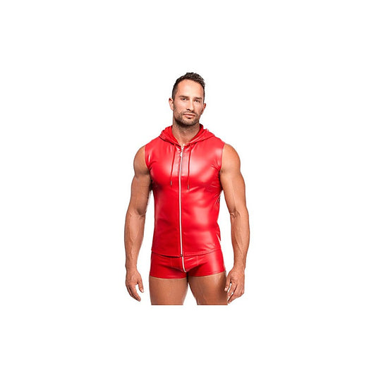 Noir Handmade Red Ignite Male Hooded Vest - Mens Briefs And Boxers
