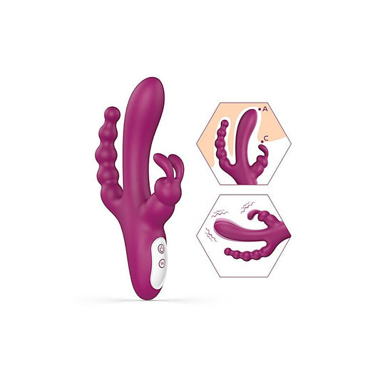 S-Hande Joker Triple Ecstasy Couples Vibrator - Rabbit Vibrators