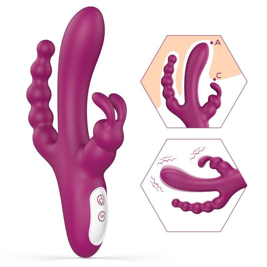 Joker Triple Ecstasy Couples Vibrator by S-Hande - Rabbit Vibrators