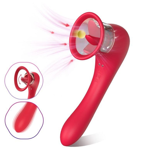 Trumpet 3-In-1 Sucking Licking Vibrating Stimulator - Clit Ticklers and Pulsators