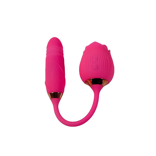 Cousins Group Pink Pussycat Thrusting Rose Vibrator - Clit Ticklers and Pulsators