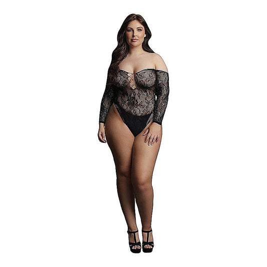 Le Desir Wonder Rhinestone Sexy Womens Bodysuit Black - Teddies and Bodysuits