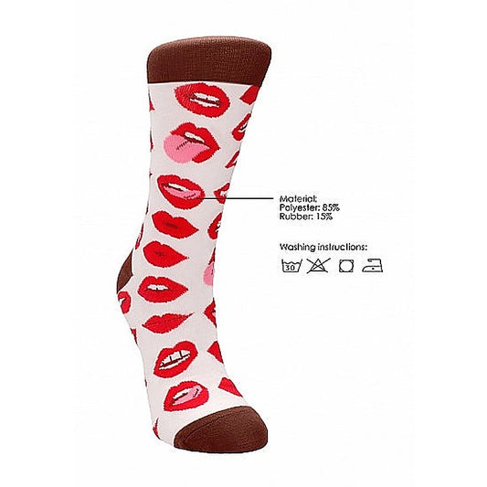 Shots Toys Lip Love Print Premium Sexy Socks