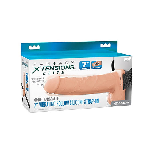 Pipedream Fantasy X-Tensions Elite 7 inch Hollow Strap-On - Strap On Sextoys