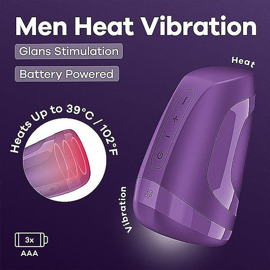 Satisfyer Men Heat Vibration Battery Series Male Masturbator - Masturbators and Strokers