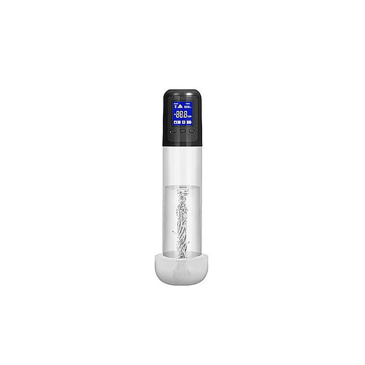 Smart Rechargeable LCD Penis Pump With Sleeve by Shots Toys - Penis Pumps And Stretchers