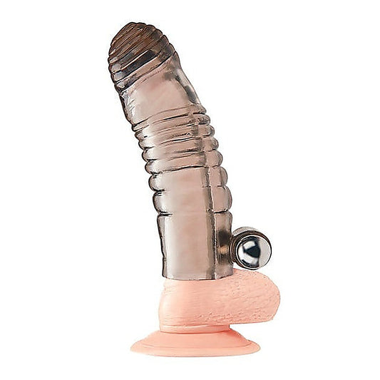 Blue Line 5.25 Inch Vibrating Male Penis Enhancing Sleeve - Penis Sleeves and Extenders