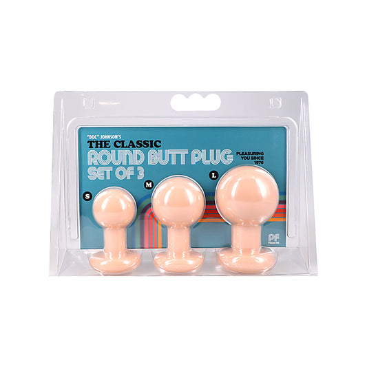 Doc Johnson The Classic Round 3 Piece Butt Plug Set - Butt Plugs