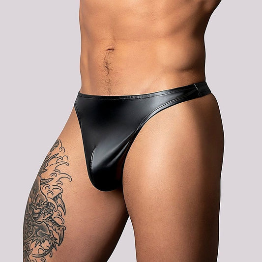Male Power Liquid Onyx 2.0 Wet Look Thong by Magic Silk