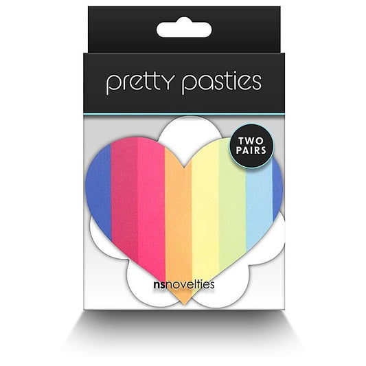 Pretty Pasties Pride Heart and Flower Rainbow - Breast and Nipple Toys