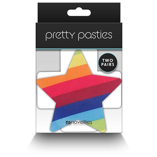 Pretty Pasties Pride Cross and Star Rainbow by NS Novelties - Breast and Nipple Toys