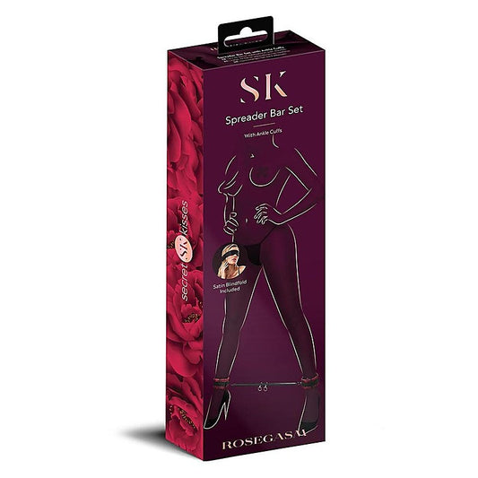 Secret Kisses Rosegasm BDSM Play Spreader Bar Set Black