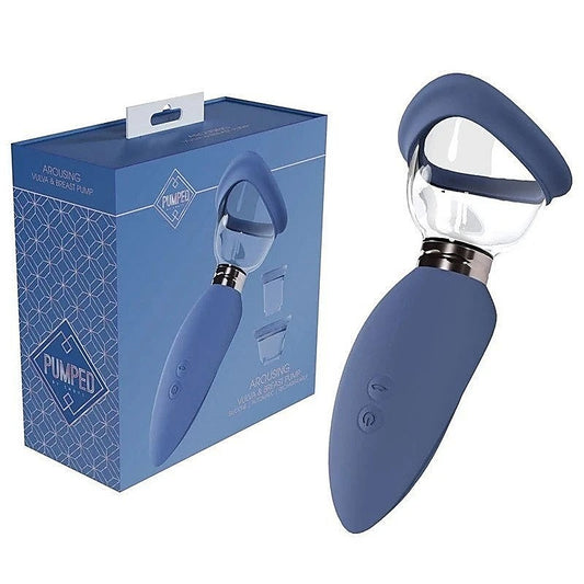 Shots Toys PUMPED Arousing Auto USB Rechargeable Ladies Pump Blue - Pussy And Clit Toys