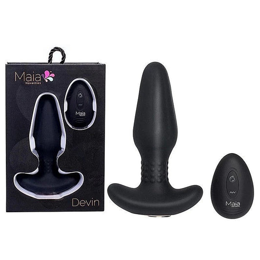 Maia DEVIN USB Rechargeable Vibrating Butt Plug Black