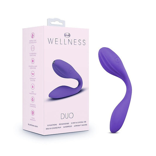 Blush Novelties Wellness Duo USB Rechargeable Couples Vibrator Purple
