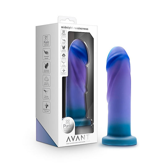 Blush Novelties Avant Midnight Rendezvous Realistic Dildo Ocean Blue 19cm - Realistic Dildos